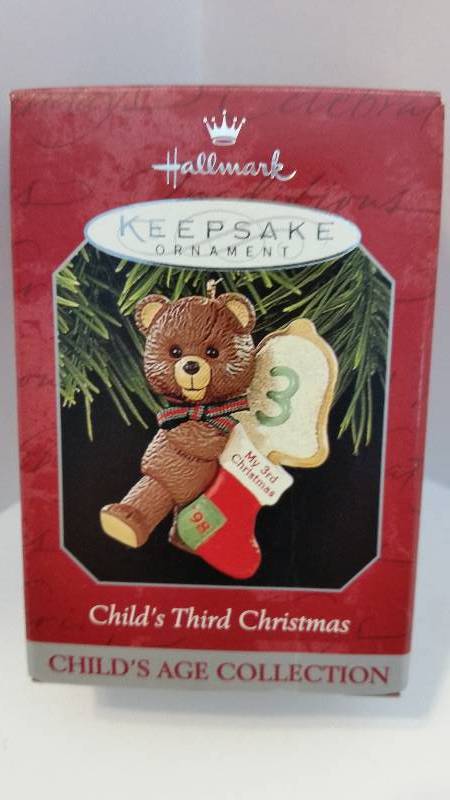 lot 79 image: Hallmark Keepsake Ornament - Childs Age Collection - Childs 3rd Christmas 1998 Silver Aniiversary Year New In Box