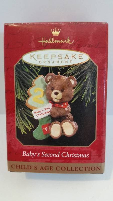 lot 92 image: Hallmark Keepsake Ornament - Childs Age Collection - Babys 2nd Christmas 1997 Edition in Original Box