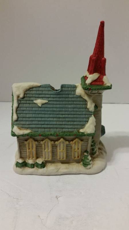 lot 59 image: Old World Candle Holder Collection - Church In Original Box