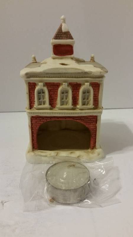 lot 63 image: Old World Candle Holder Collection - Fire Station In Original Box