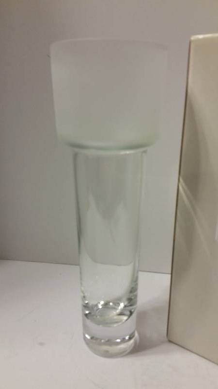 lot 57 image: Mikasa Japanese Crystal Overature Frost 12 Bud Vase New in Original Box