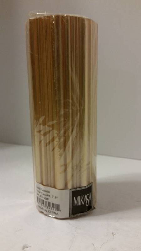 lot 129 image: Mikasa 9 Golden Twinkle Pillar Candle in Original Wrapping