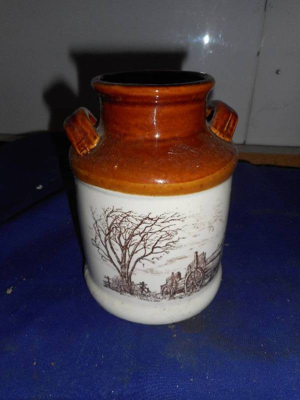 GLASS MILK CAN CROCK