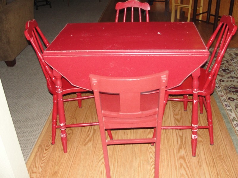 4 chair drop-leaf table set