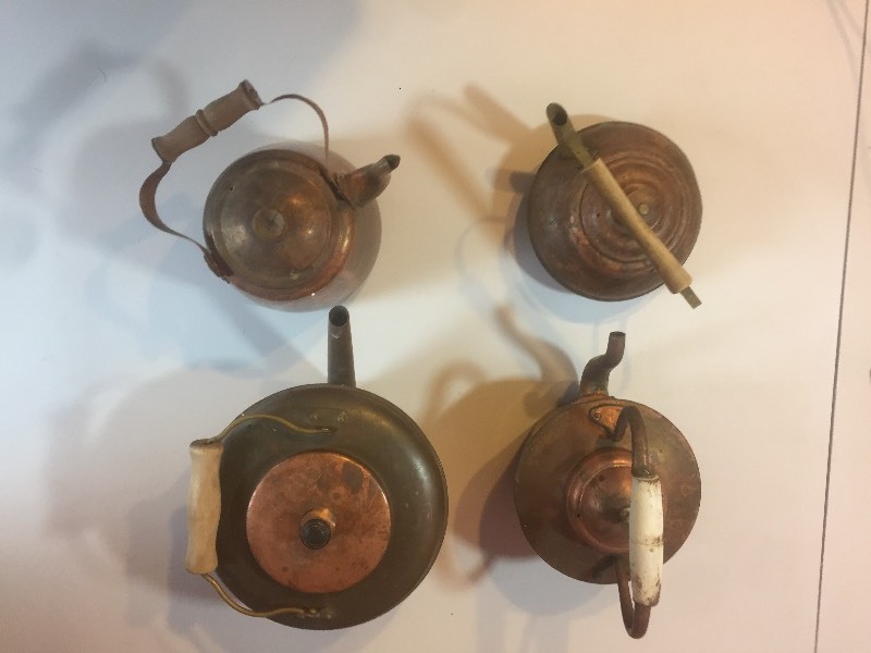 4 Copper Tea Pots