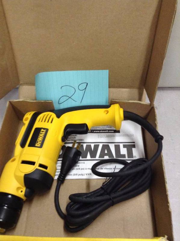 DEWALT DWD112 8.0 Amp 38-Inch VSR Pistol-Grip Drill with Keyless All-Metal Chuck never used stock and actual photos used