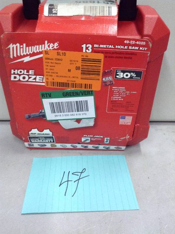 Milwaukee Bi Metal Hole Saw Kit 12 Pieces