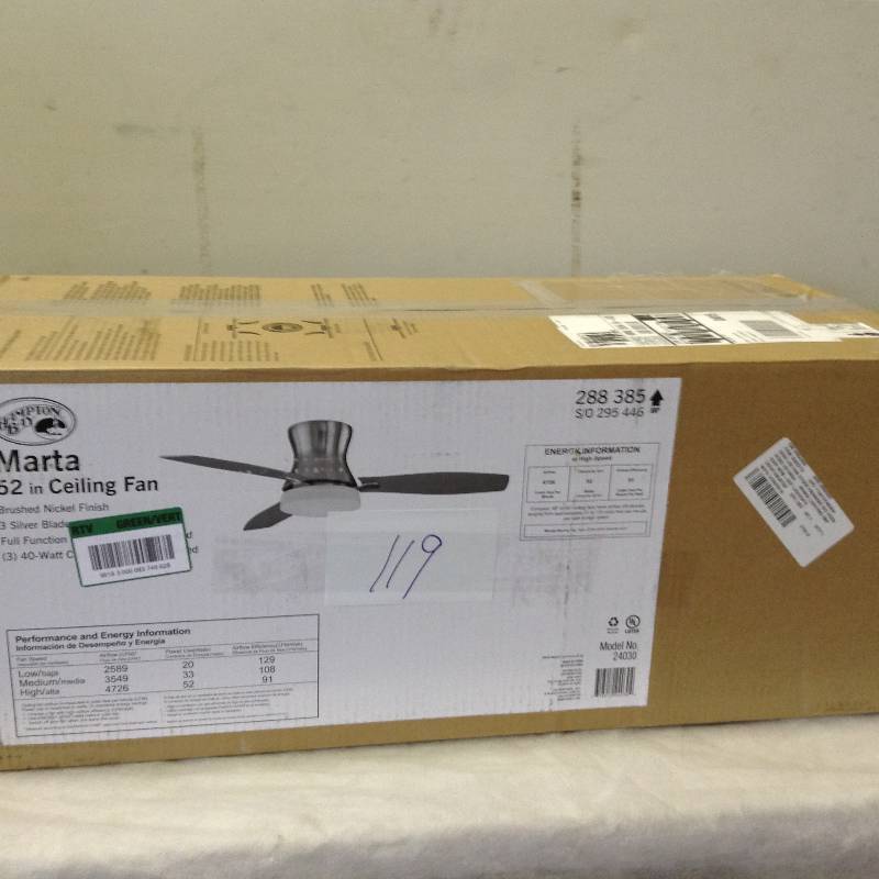 Marta 52 in. Brushed Nickel Ceiling Fan