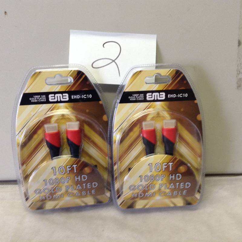 2 Gold plated HDMI 10 FT  Cables New