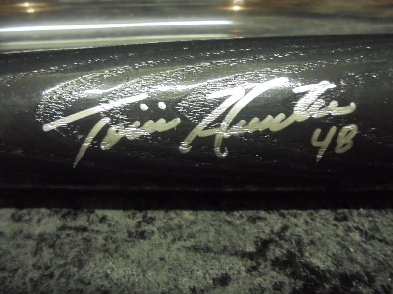 lot 2 image: Signed Tori Hunter Baseball Bat, in Case