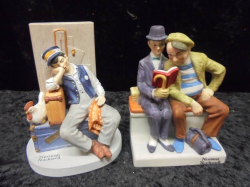 lot 33 image: Lot - Danbury Mint Norman Rockwell Figurines