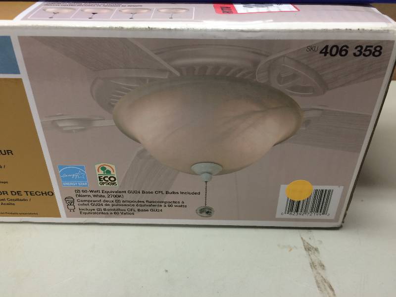 Hampton Bay 2-Light Ceiling Fan Light Kit stock and actual photos used to display item