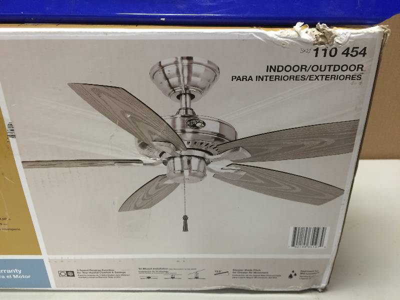 Hampton Bay Gazebo II 42 in. IndoorOutdoor Brushed Nickel Ceiling Fan stock and actual photos used to display item