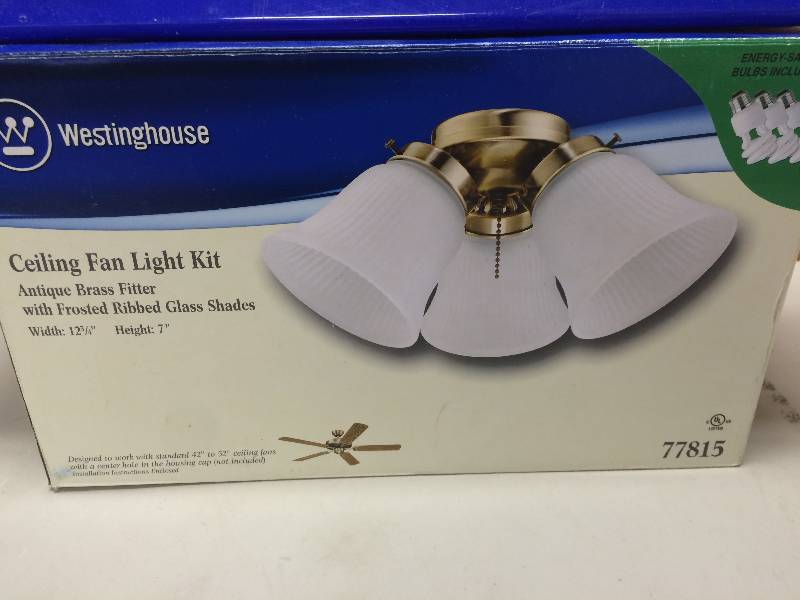 Westinghouse 3-Light Antique Brass Ceiling Fan Light Kit  stock and actual photos used to display item