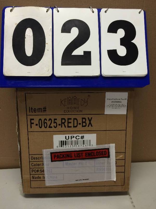 F-0625-RED-BX Leather Ottman Red Foldable never used stock and actual pictures used to display item