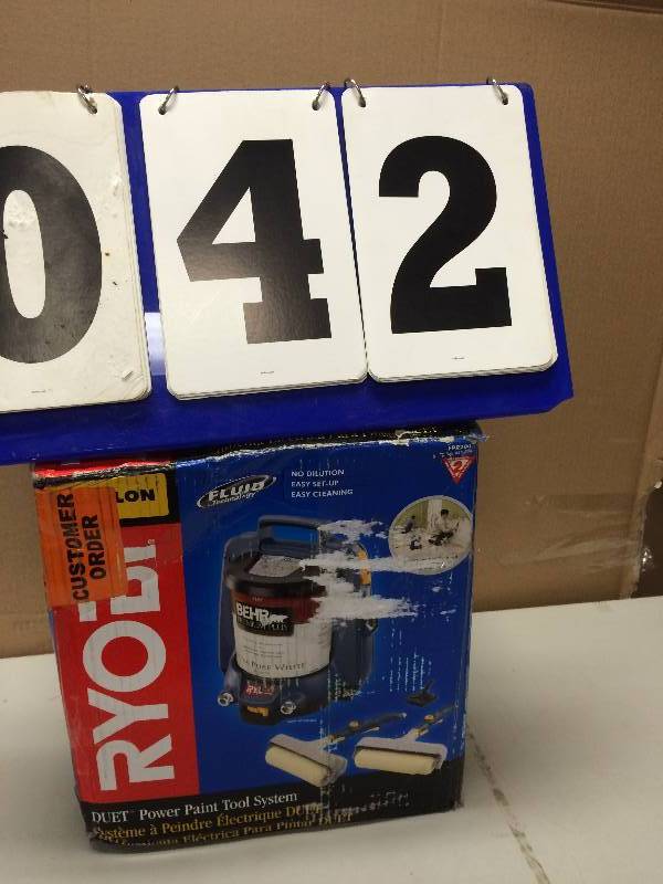 Ryobi Duet Power Paint Tool System  in like New conditions stock and actual pictures used to display item