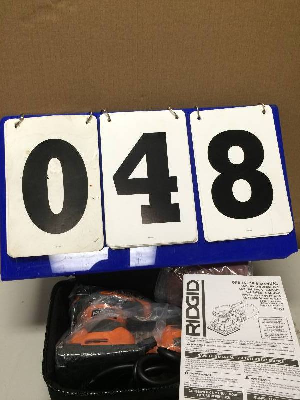 RIDGID 2.4 Amp 14 Sheet Sander with AIRGUARD Technology  never used stock and actual photos used to display item