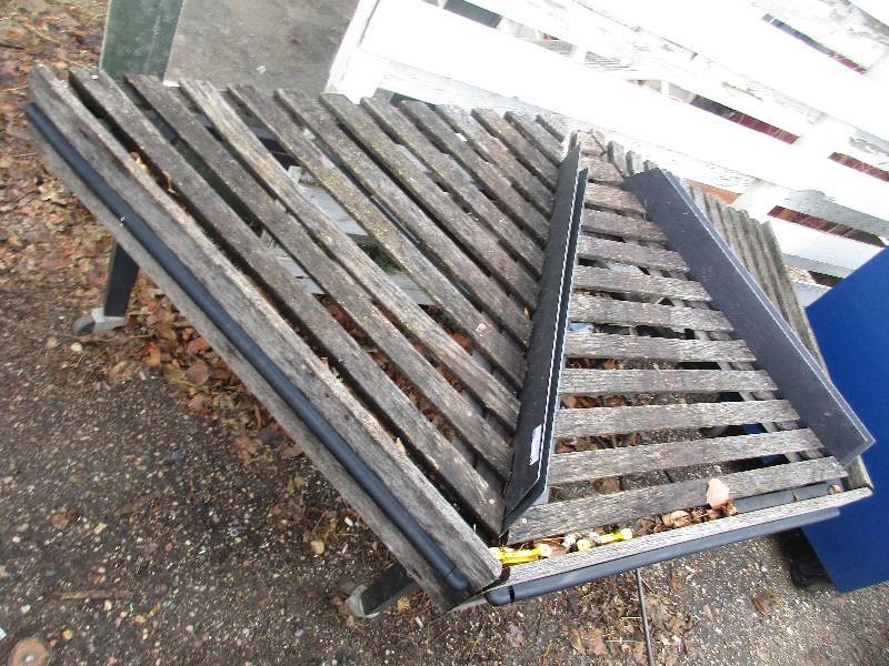 lot 98 image: produce storage rack w wheels and pitch adjustment