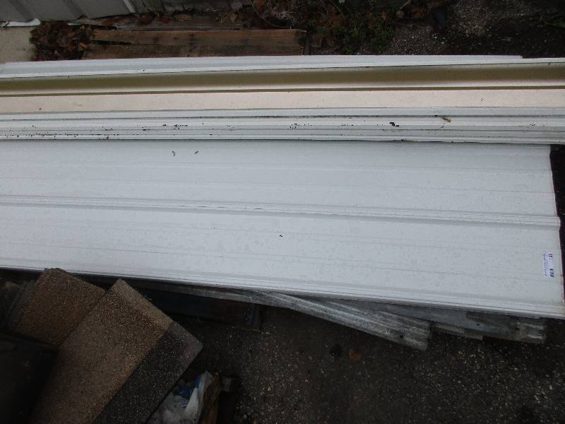 lot 100 image: 12 sheets - metal siding10 or more sheets of metal roofing9 - 8 gutter sections