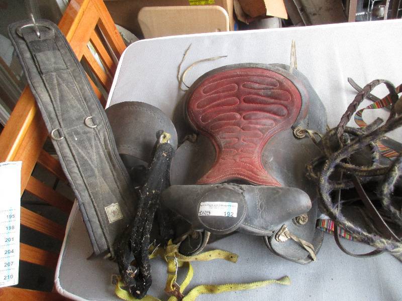lot 192 image: 2 saddles and accessories