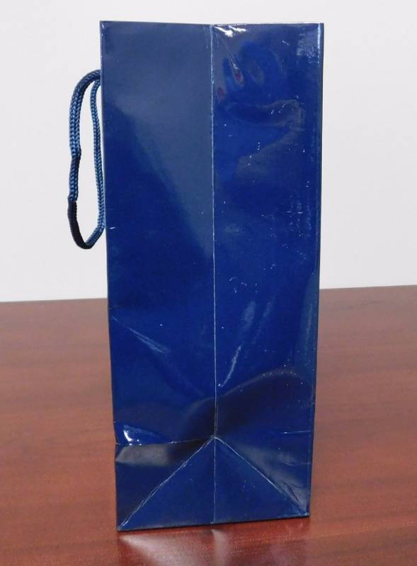 Glossy Navy Shopping Bags - 8 x 4 x 10