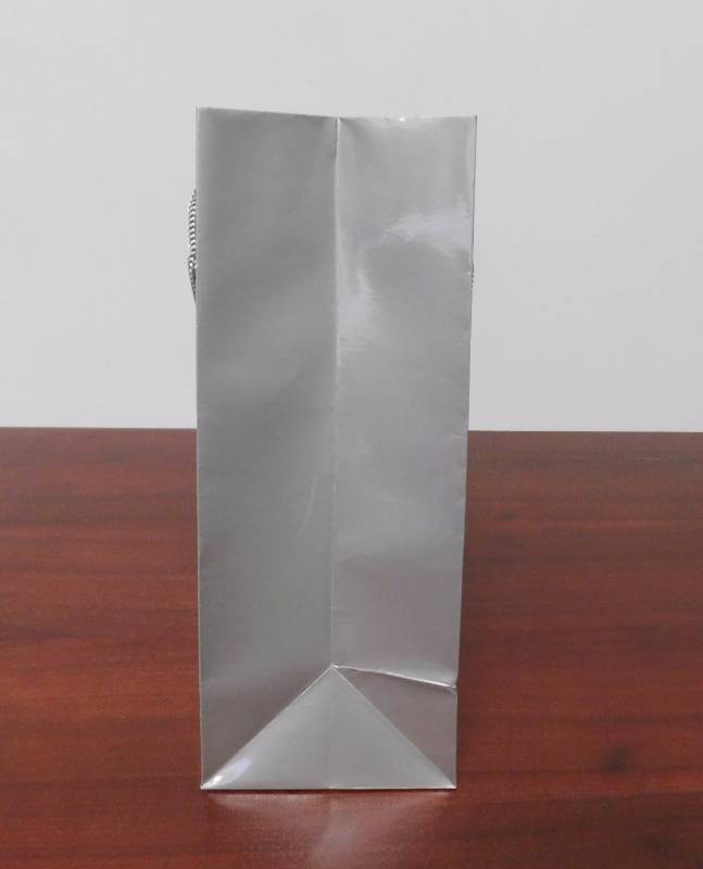 Glossy Platinum Shopping Bags - 8 x 4 x 10