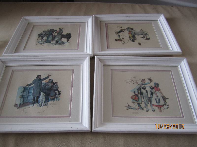 lot 88 image: 4 framed Norman Rockwell prints...