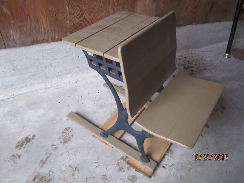 lot 102 image: Vintage school desk, refinished...