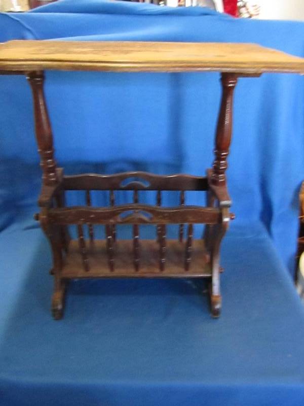 lot 145 image: antique magazine rack...