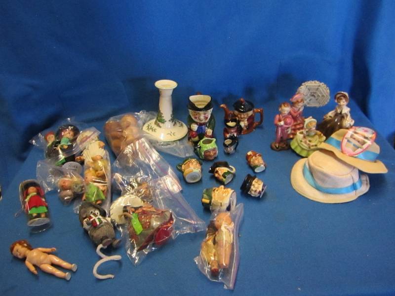 lot 157 image: Lot of glass people and antique toy...