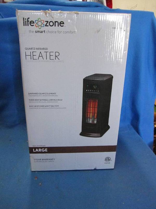lot 180 image: life zone large heater new in box...