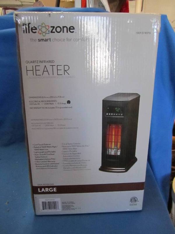 lot 181 image: life zone large heater new in box...