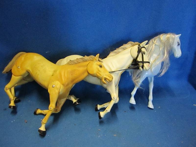 lot 211 image: 3 old toy horses...