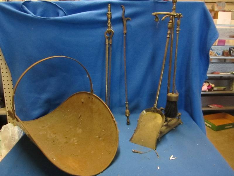 lot 240 image: vintage fireplace set...