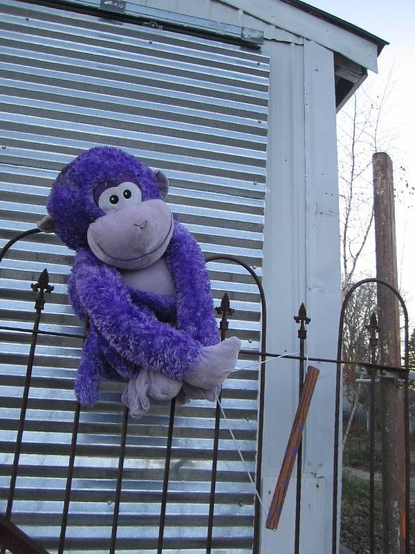 lot 249 image: Trapeeze stuffed monkey...