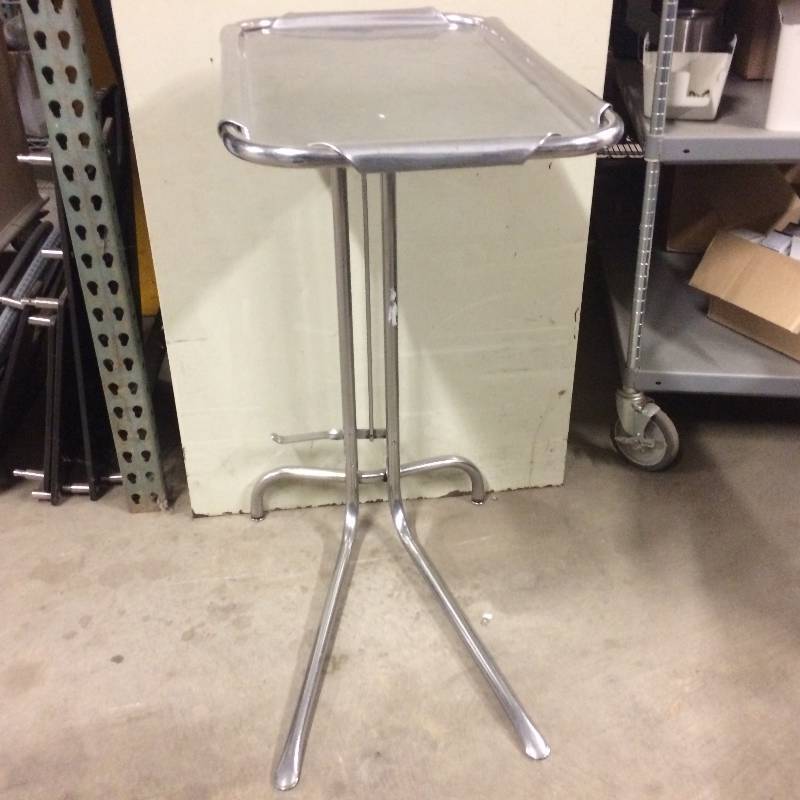 lot 1 image: Medical Mayo Surgical Instrument Stand Tray Stainless Convenient Foot Lever To Raise & Lower Plus Tray Is Removable - Very Expensive Even When Purchased Used - Nice Condition