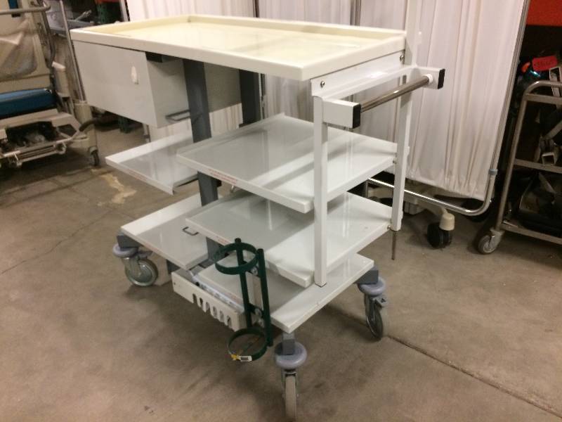 lot 29 image: Olympus Evis TK-E2 Endoscopy Procedure Cart Medical With Wheels White Great Condition