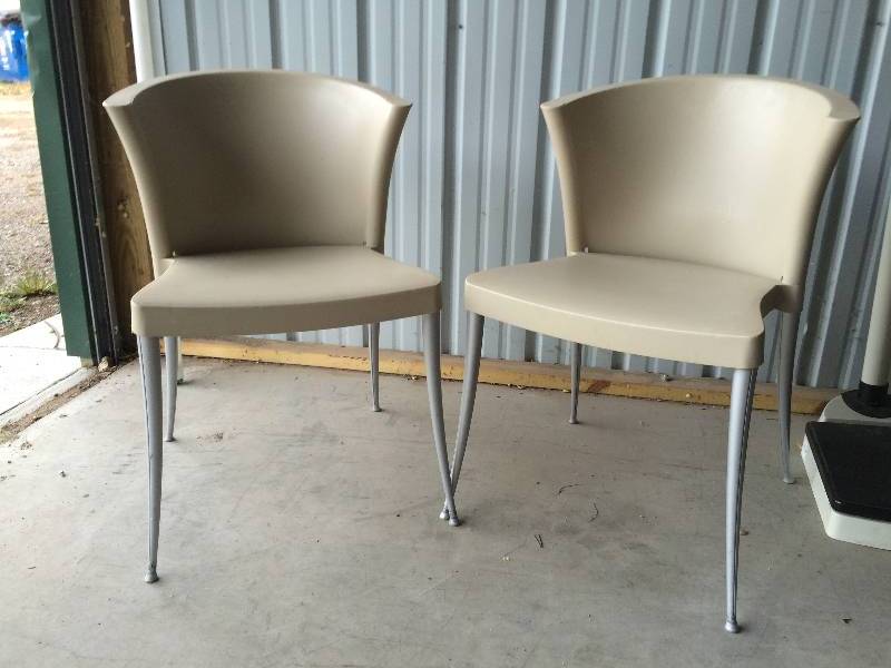 lot 73 image: TWO MEDICAL RESIN STACKING CHAIRS