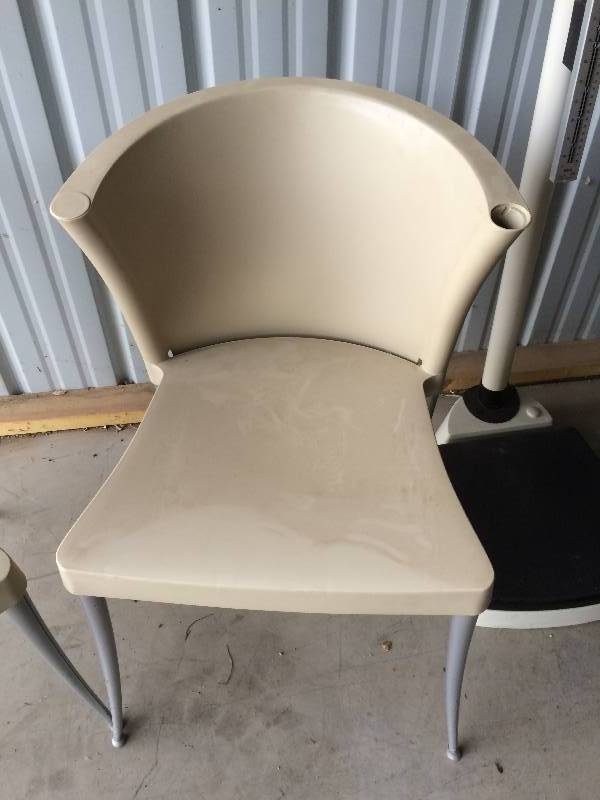 lot 72 image: TWO MEDICAL RESIN STACKING CHAIRS