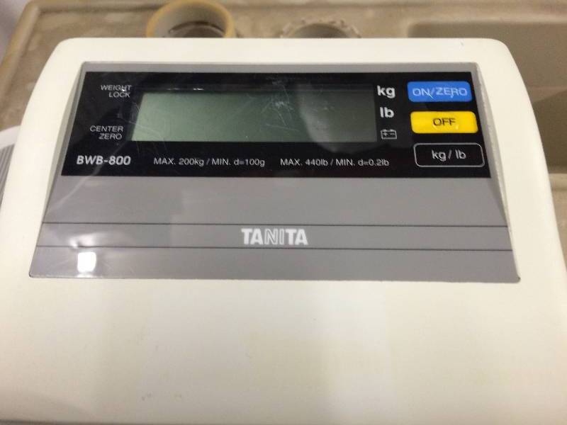 lot 40 image: Retails New $500 Tanita BWB-800 Digital Professional Medical Scale With Remote Display 440lb Capacity - An eye-level digital display and movable platform - Super Condition