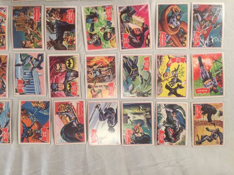lot 23 image: 1966 Batman Red Bat Complete Set All Cards 1a- 44a