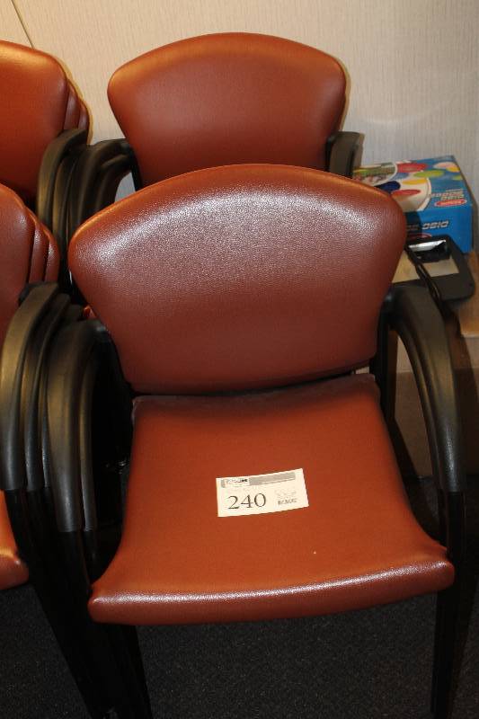 lot 240 image: Lot of (5) Stackable Vinyl Padded Office Chairs