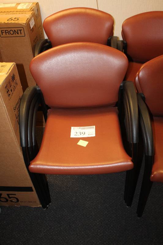 lot 239 image: Lot of (5) Stackable Vinyl Padded Office Chairs