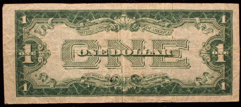 1928A $1 US CURRENCY BLUE SEAL FUNNY BACK VF