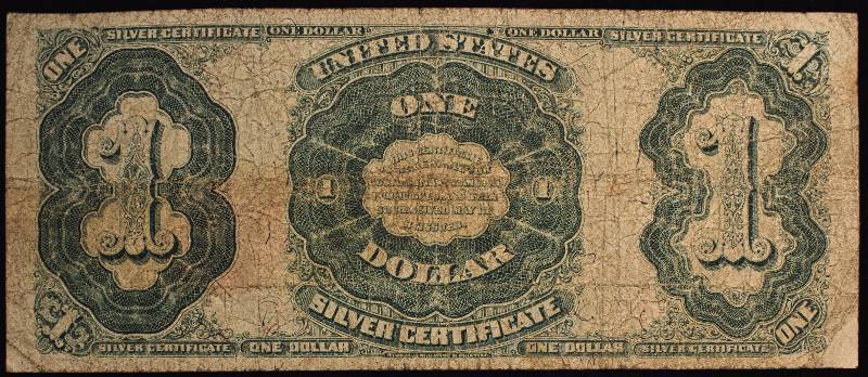1891 $1 LARGE SIZE SILVER CERTIFICATE MARTHA WASHINGTON NOTE FINE