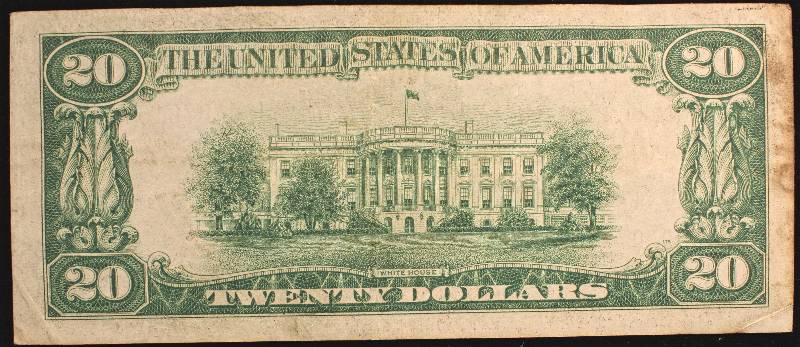 1929 $20 NATIONAL CURRENCY FEDERAL RESERVE NOTE KANSAS CITY MISSOURI FINE