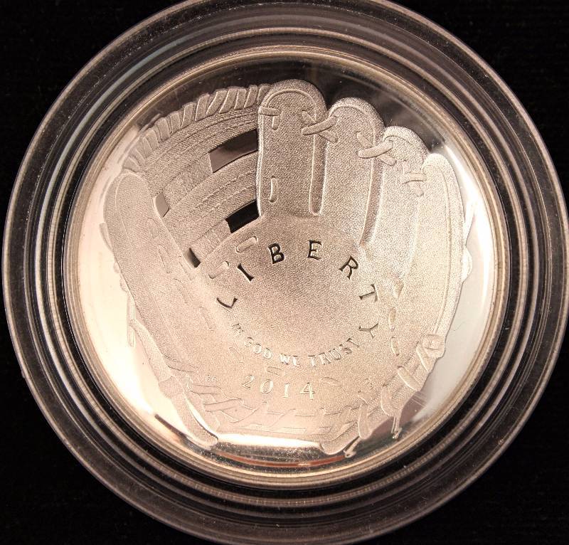2014 P BASEBALL HALL OF FAME .999 FINE SILVER DOLLAR IN ORIGINAL SEALED CAPSULE