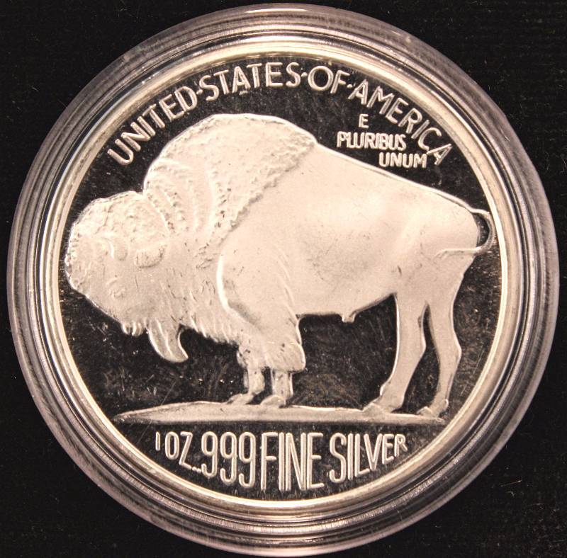 1 TROY OZ. .999 FINE SILVER 2016 INDIAN BUFFALO DESIGN IN AIRTITE HOLDER
