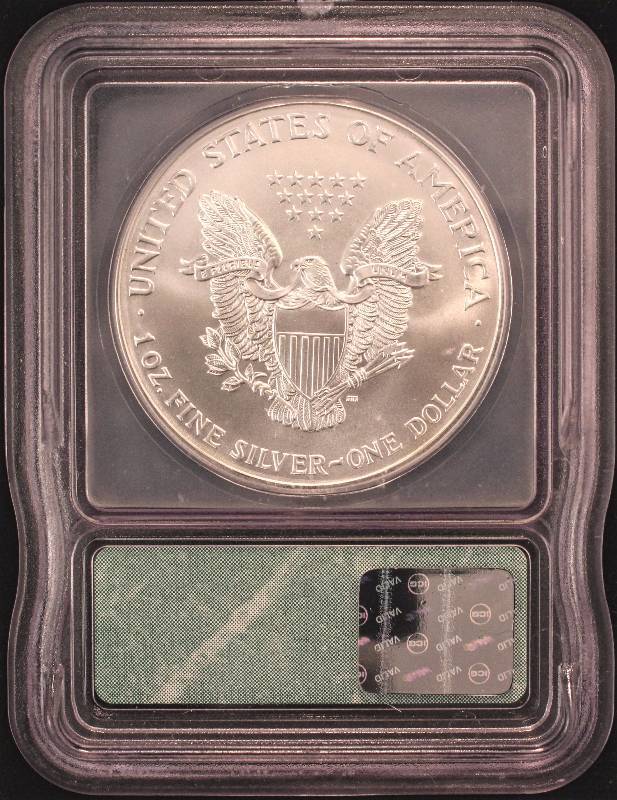 2000 AMERICAN SILVER EAGLE 1 TROY OZ. .999 FINE SILVER MS69 ICG