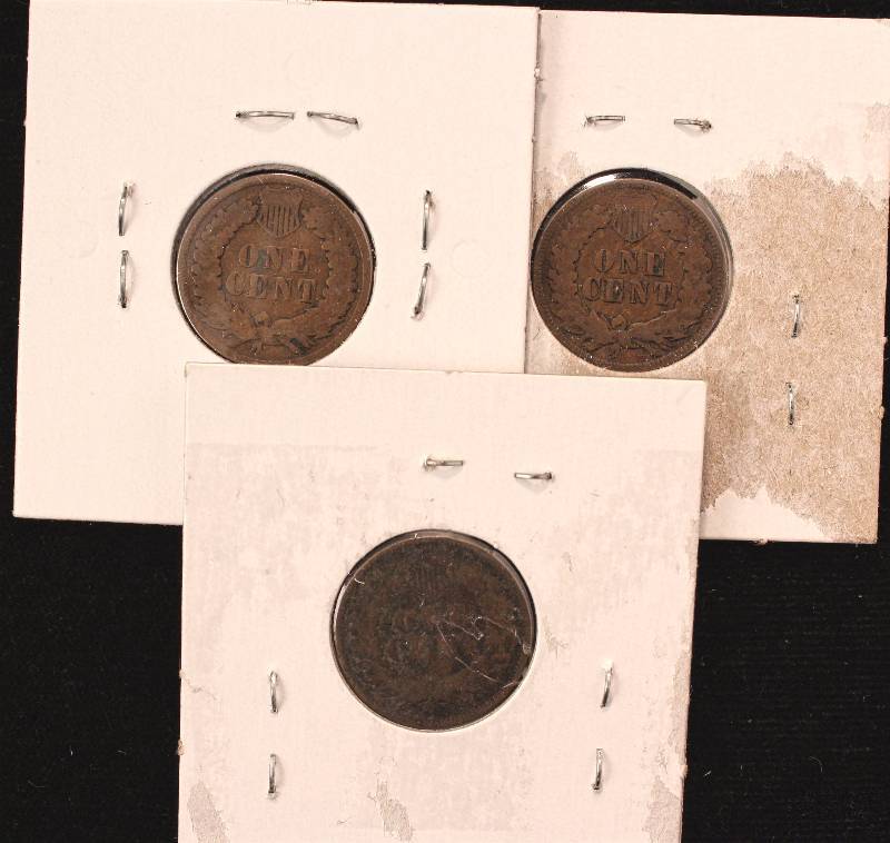 GROUP OF 3 INDIAN HEAD CENTS 1892, 1900 & 1905